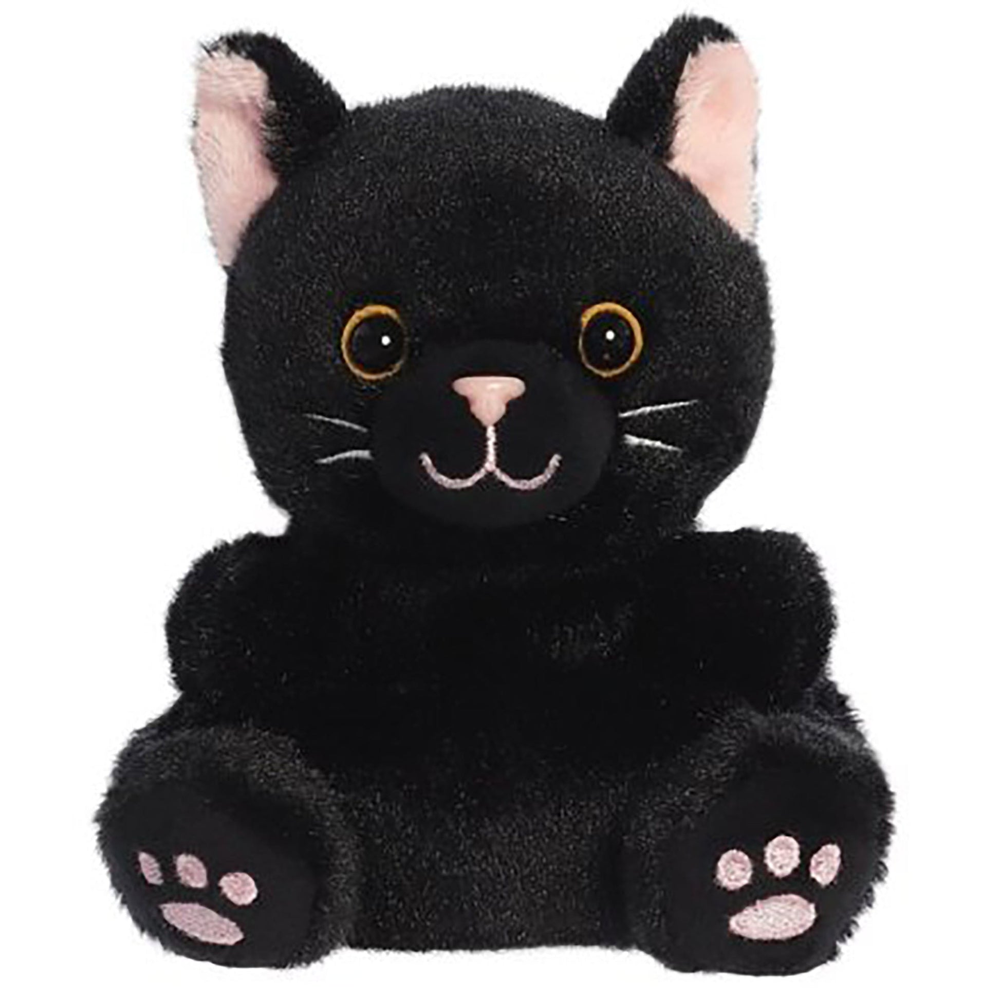 Palm Pals Twilight the Black Cat plush toy, front view