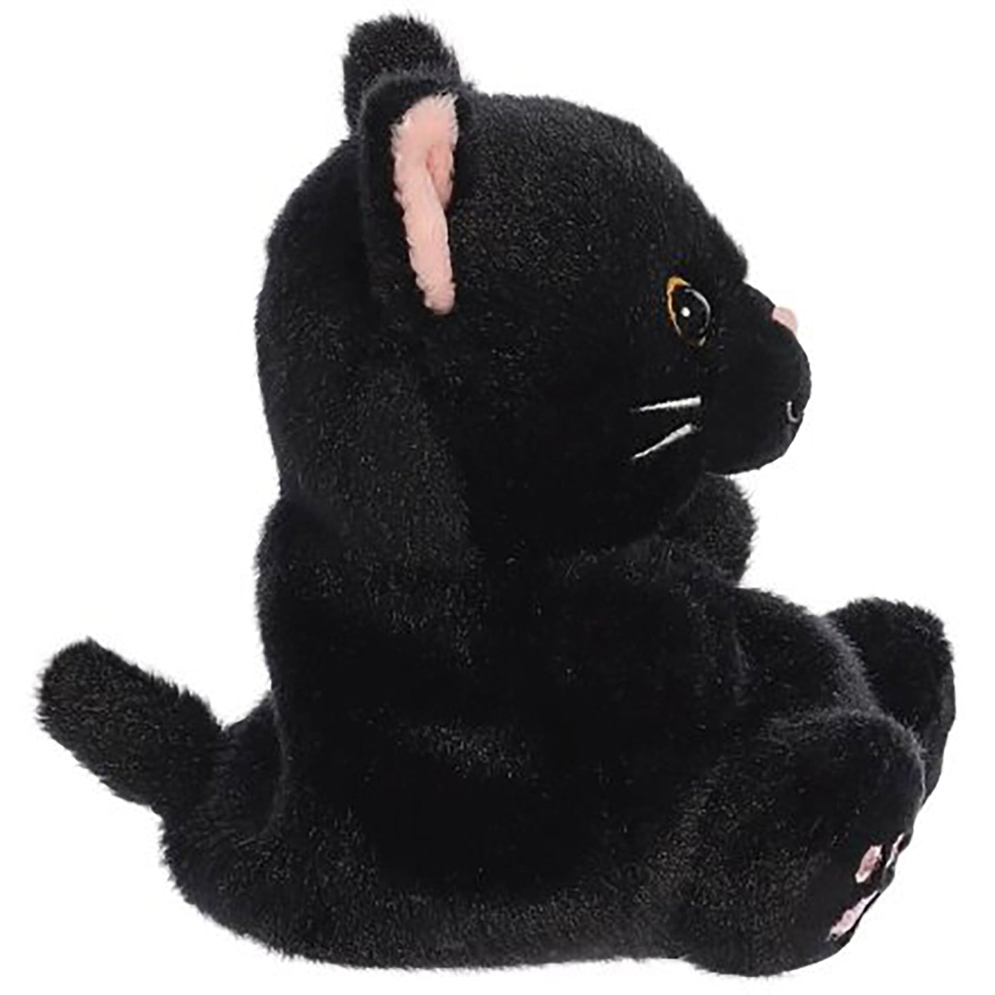 Palm Pals Twilight the Black Cat plush toy, side view